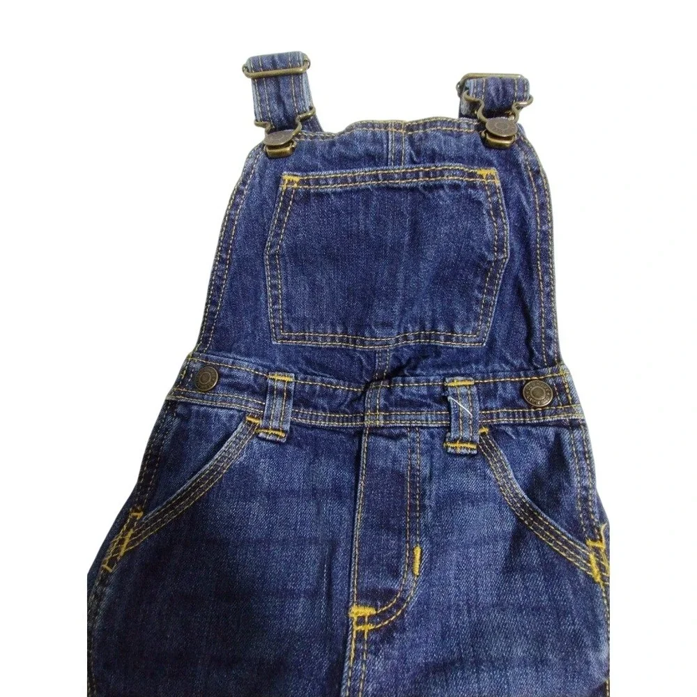 Old‎ Navy Denim Overalls Adjustable Straps Pockets Dark Wash 12-18 M